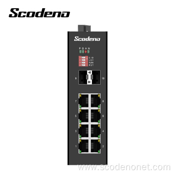 Scodeno Popular Model Factory 2X1000 M Base-X 8X10/100/1000 M Base-T Unmanaged Industrial Network Ethernet Switch